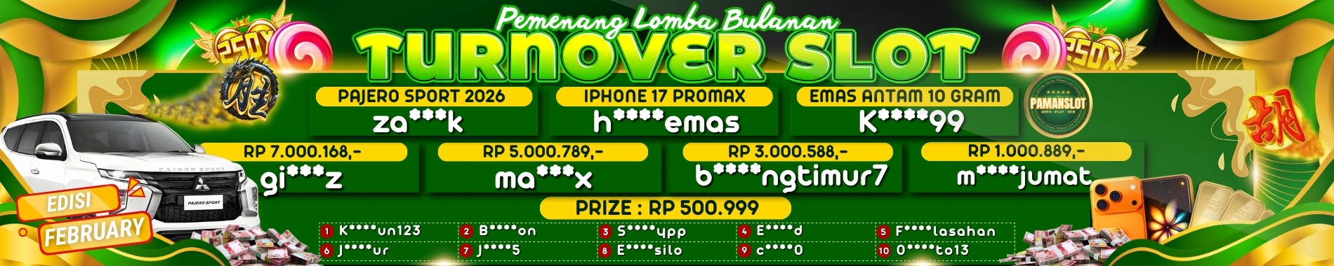 PEMENANG TO BULANAN SLOT